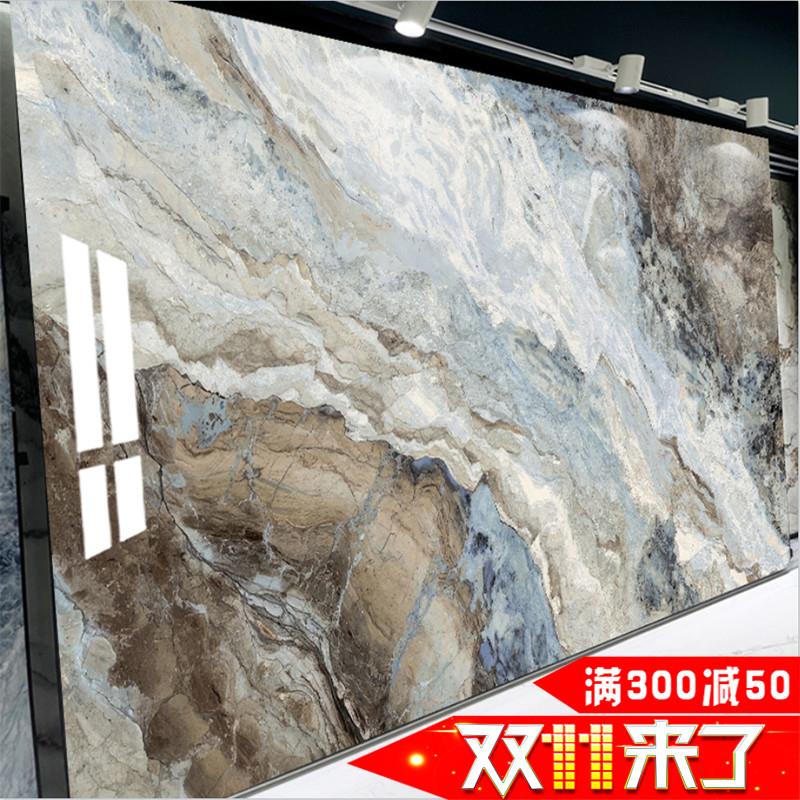 适用碳晶板电视背景墙木饰面板仿大理石护墙板碳岩板电视墙装饰板