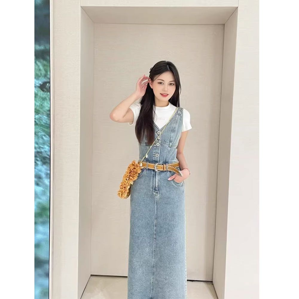 高级感牛仔裙子设计感修