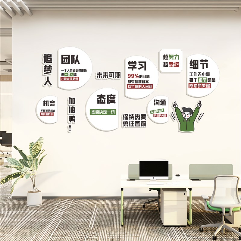 文化墙装饰贴办公室标语墙贴企业职场励志标语X教室装饰布置
