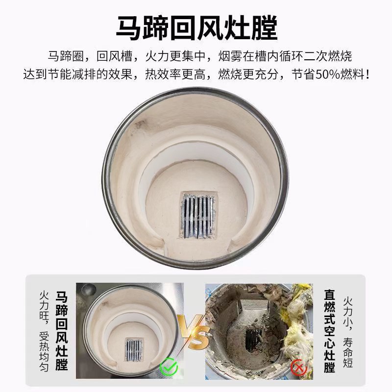 加厚新款柴火灶农村o家用烧木柴移动大铁锅土灶台无烟不锈钢材火