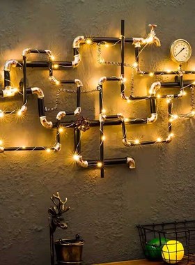 工业风墙b面装饰复古水管铁艺壁饰酒吧咖啡厅网咖清吧创意个性挂