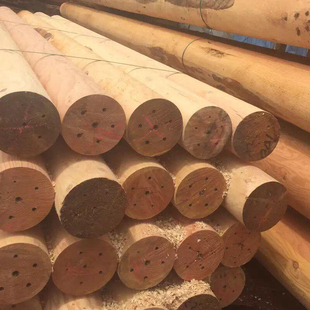 防腐木柱子圆柱古建横梁立柱凉亭圆木柱I子实木方料花旗松木板户