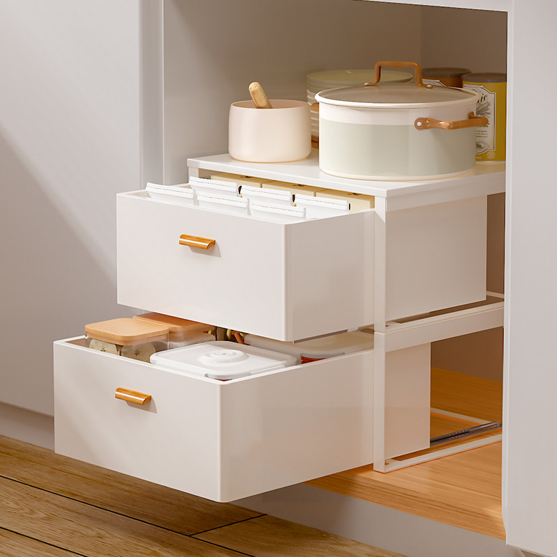 拉篮厨房橱柜分层架柜p内隔板抽拉式碗碟调料收纳筐盒抽屉置物架,厨房/烹饪用具,厨房抽屉置物架,淘宝优惠券,粉丝福利购,淘宝优惠卷