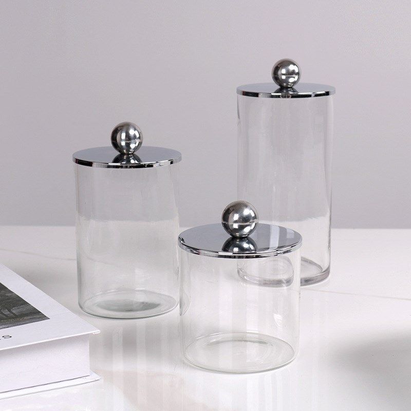 简约装饰储物罐珠点玻s璃瓶餐桌餐边柜玄关糖果罐样板间摆件,家居饰品,创意礼品,淘宝优惠券,粉丝福利购,淘宝优惠卷