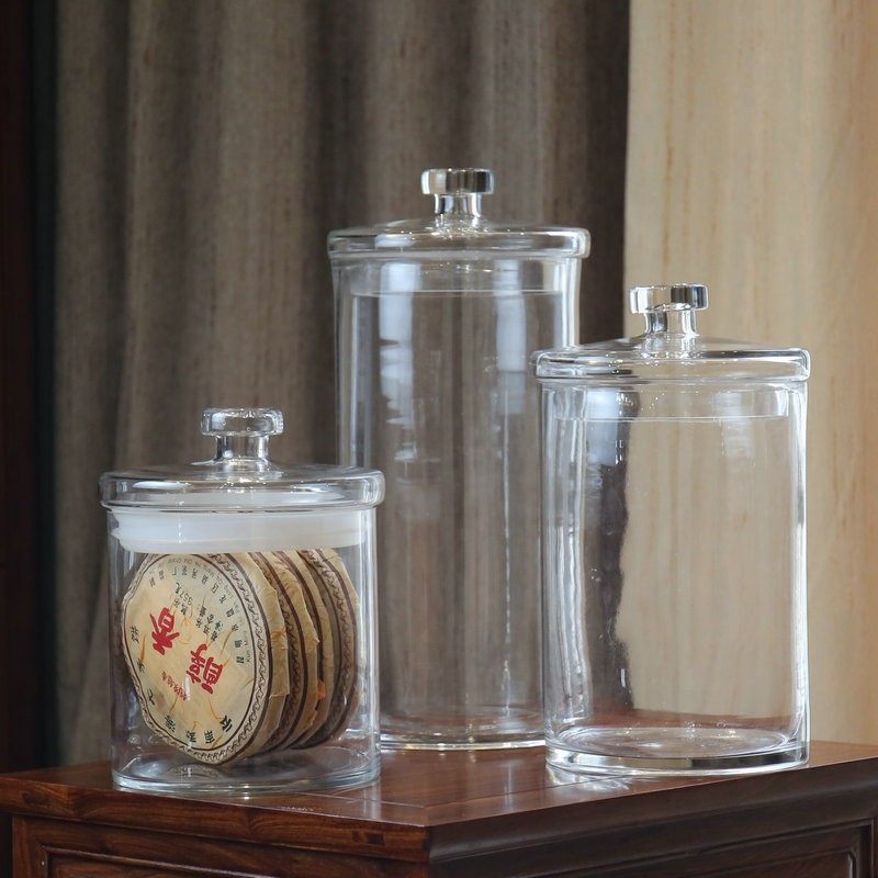 普洱茶饼储存罐透明玻璃罐密封罐7饼14饼28P饼展示包装茶盒醒茶罐,厨房/烹饪用具,密封罐,淘宝优惠券,粉丝福利购,淘宝优惠卷