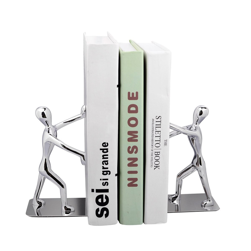 不锈钢书立dins书挡书靠书架手推创意小人书立架挡板金属书夹桌上