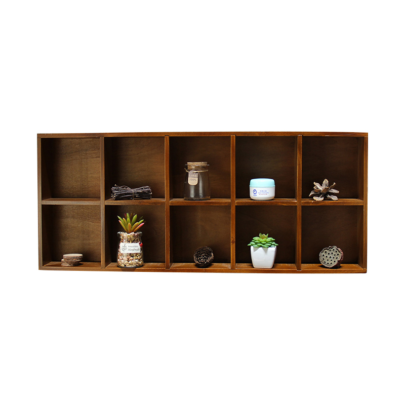 复古乡村壁饰收纳陈n列架展示柜可悬挂咖啡厅卧室墙面装饰品创意