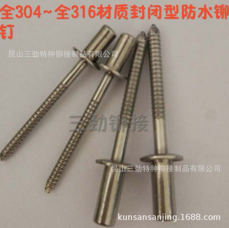 封闭型不锈钢抽芯铆钉304全钢闭口拉铆钉GB12615封头密封拉钉柳钉