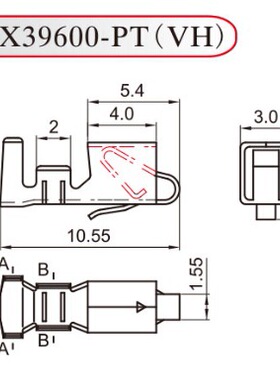 红星接插件VH-31PT 连带端子压线簧片HX39600-31PT高脚3000只/盘