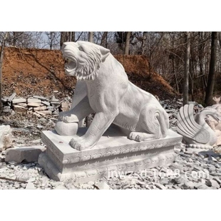 嘉祥石雕大青龙厂家 兽青龙白虎雕塑价格 景观石龙石虎图片