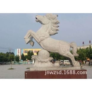 曲阳石马雕刻公司 惠安石头马图片 山东生产动物石雕马多少钱