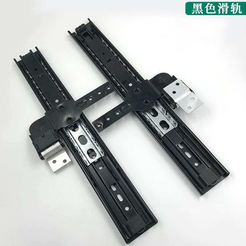 衣柜镜子滑道 冷轧钢三节推拉旋转镜轨推拉滑轨伸缩三折镜轨配件