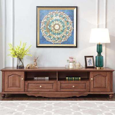 简约美式乡村整装橡胶木电视柜茶几组合套装地柜客厅家具复古做旧