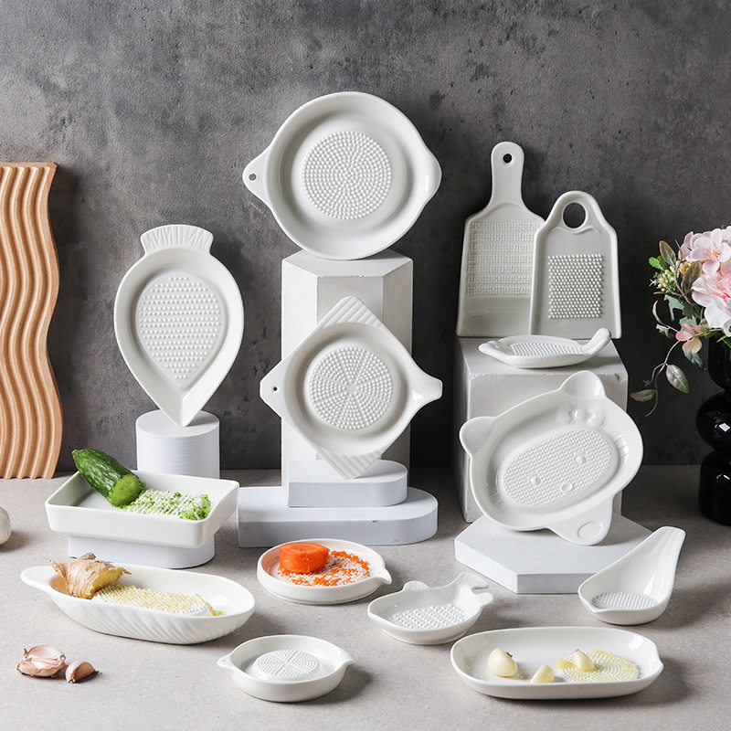 陶瓷婴儿食物辅食研磨器磨盘宝宝工具手动果泥碗肉泥磨姜蒜泥A款