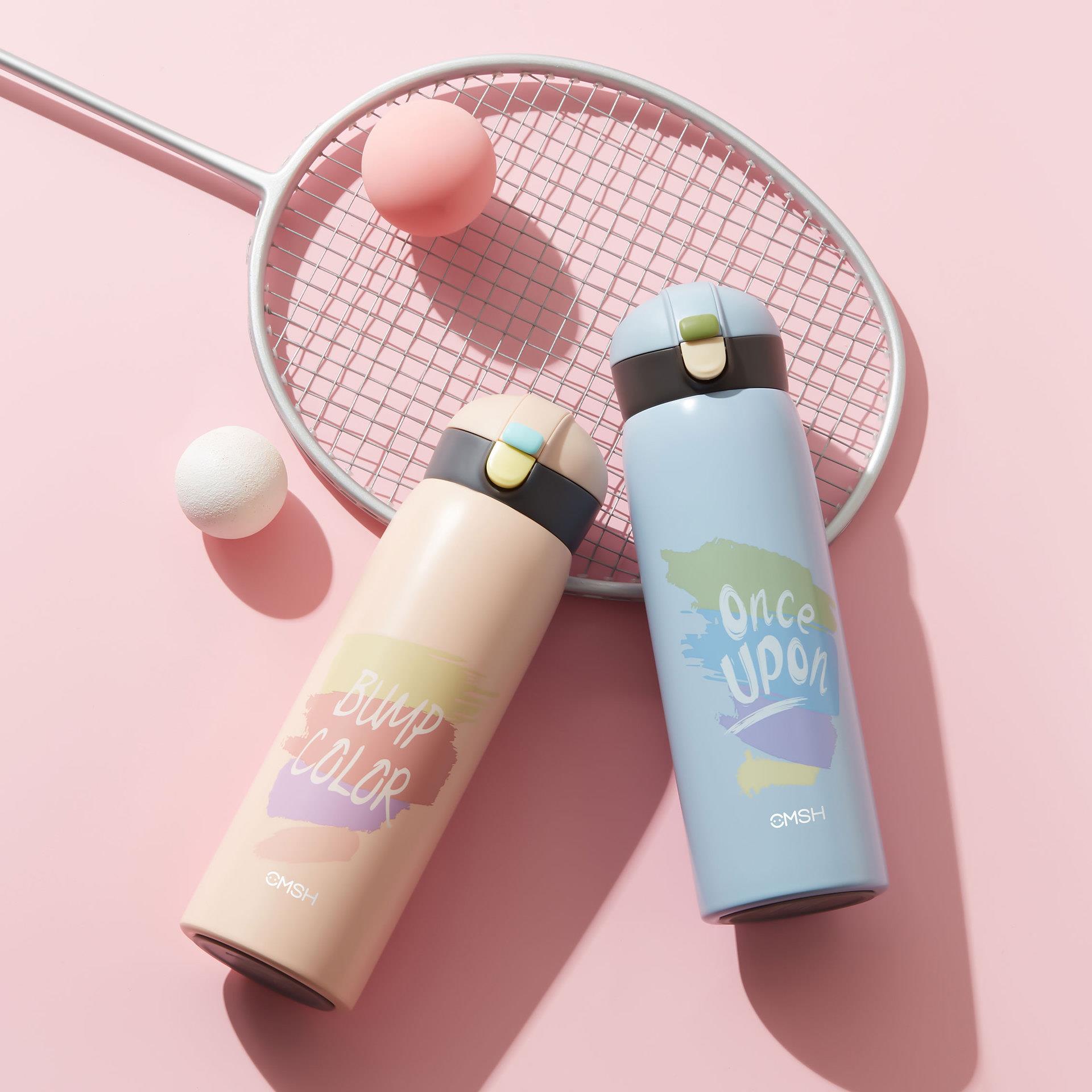 草莓生活/CMSH个性涂鸦保温杯304不锈钢水杯弹跳盖直饮杯