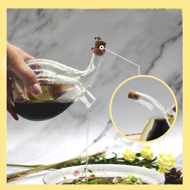 0酒店创意油瓶二合一高硼硅家用玻璃油壶双口厨房用密封酱醋调味