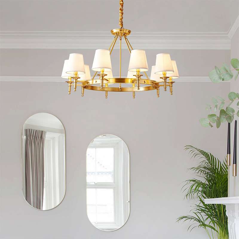 全铜美式吊灯客厅灯卧室灯餐厅现代简约乡村大气轻奢田园民宿灯具