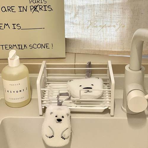 0恒厨房海绵架收纳架铁艺海绵沥水架钢丝球肥皂洗碗布水槽厨房收