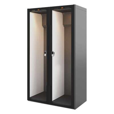 LENTHEM金属防潮衣柜 500D双门多功能密码锁衣橱玻璃 组装衣柜