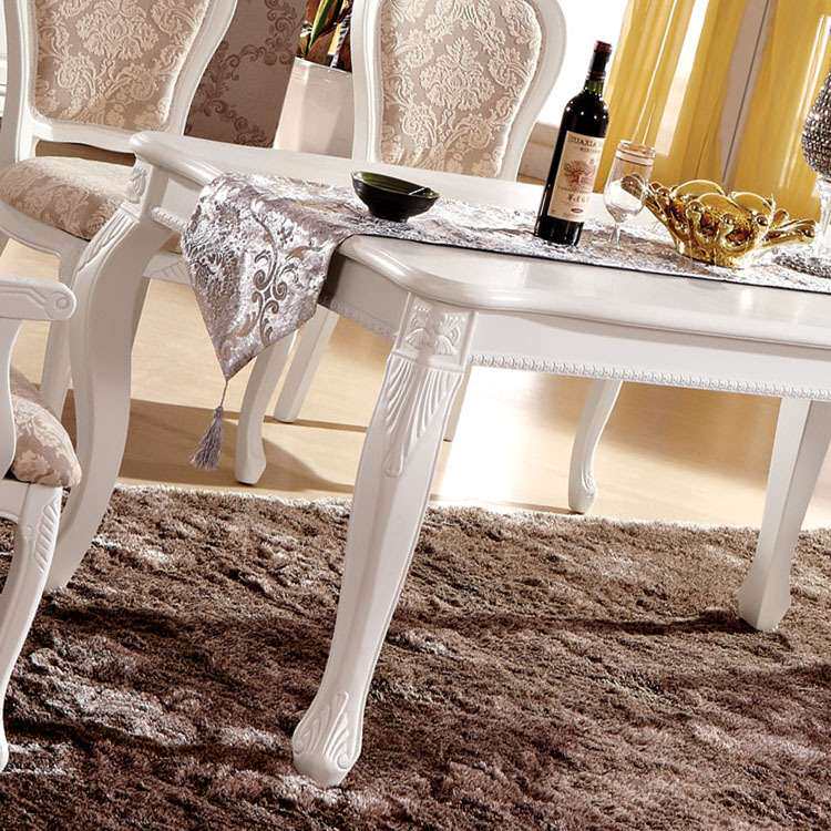 暖树家具 欧式实木餐桌椅组合 田园白色餐桌 长餐桌尺寸多种