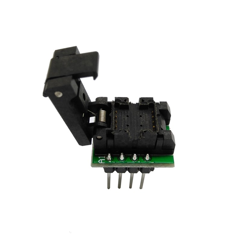 DFN8 烧录座 8-pad WSON 86mm 翻盖探针测试座 1.27间距 QFN8