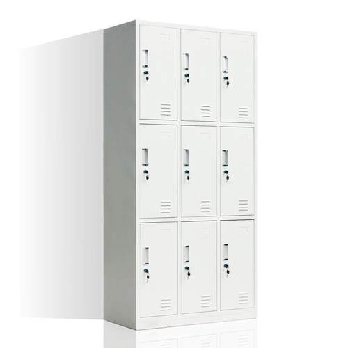 钢制更衣柜九门铁皮储物柜员工宿舍更衣柜浴室健身房带锁9门柜