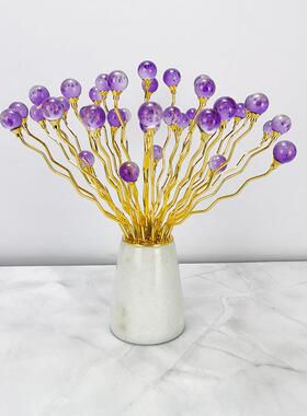 奢代轻客厅电视柜紫色花BBL开现贵创意家居摆件高富端软装饰品摆