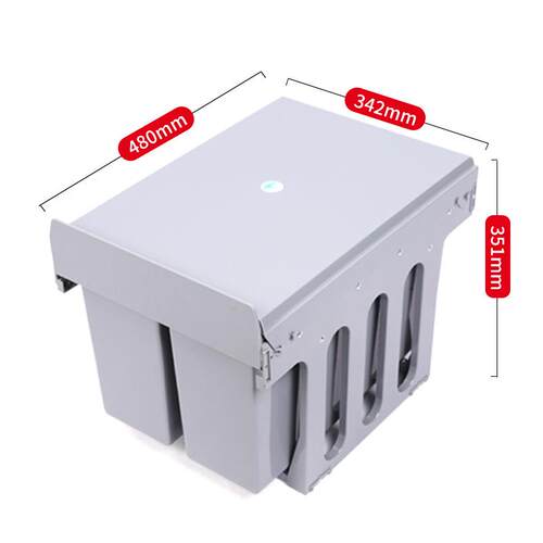 厨房隐储物4SHUNDA-000柜体橱柜抽拉形分类垃圾桶15Lx2嵌入桶双桶