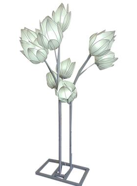 新款婚庆道具灯九摆头玉JNK布兰花铁艺弹力发光背件景橱窗装饰创