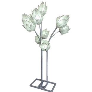 新款婚庆道具灯九摆头玉JNK布兰花铁艺弹力发光背件景橱窗装饰创