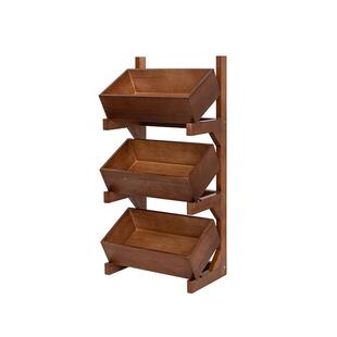 现货复收落地杂式置物架客厅装饰水果0921收纳篮多层木质古物纳架