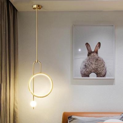 卧6266室床墙头吊灯现代简约北欧轻奢床厅背景吊灯客网红创意头小