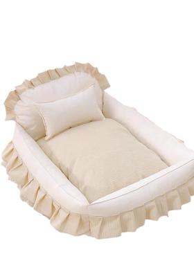 宠物夏四季棉质狗窝季柯通大用可AXJ拆洗比熊金毛雪纳瑞基法斗中