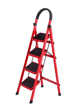 高安全乔迁人字梯现货家用收纳小碳钢登伸梯折叠型防摔踏缩bs1450