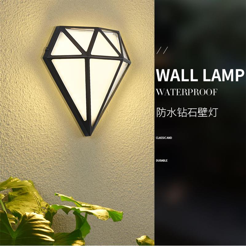 新款led钻石壁灯别墅大门花园庭院门口室内外阳台客厅装饰墙壁灯