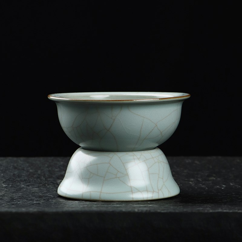 汝窑茶漏泡茶滤茶器茶叶过u滤网创意陶瓷一体茶隔隔离茶滤茶具配