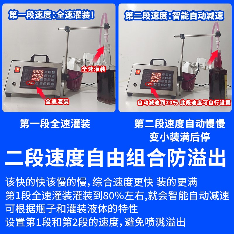 双速度小型液体自动定量过滤灌装C机白酒葡萄米黄醋酱玻璃水分装