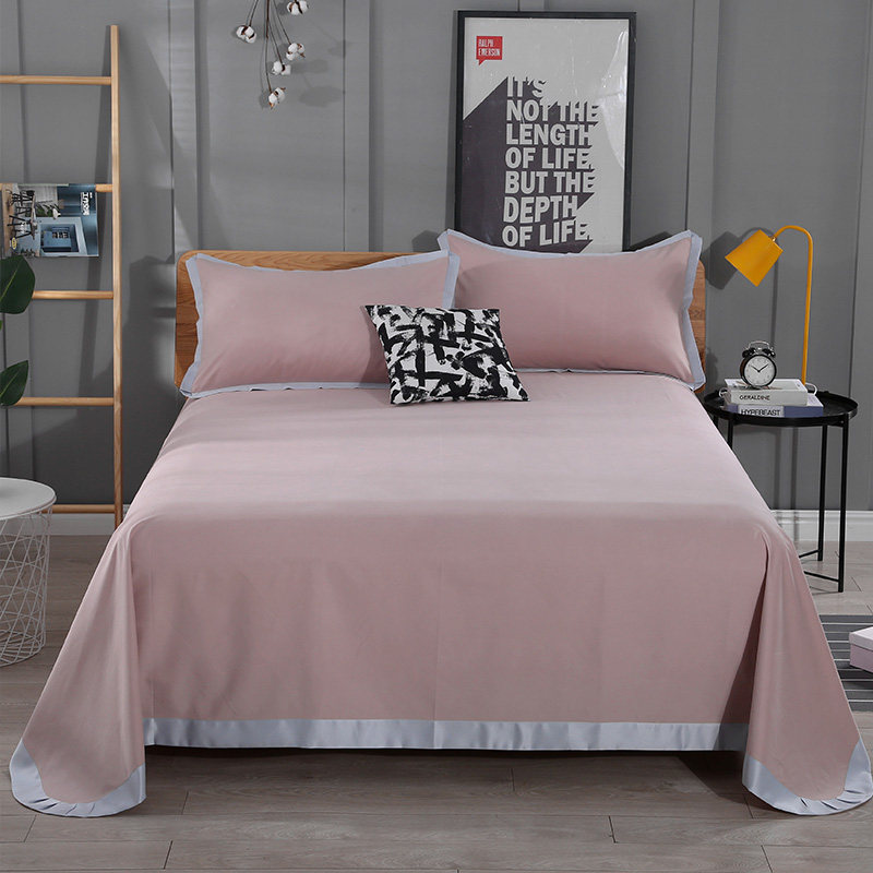出口磨毛纯棉床单加厚全棉纯色被单枕套三F件套1.5米1.82m床上用