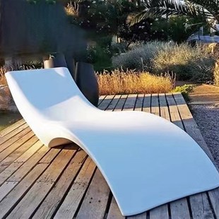 玻璃钢泳池躺椅游泳馆桑拿房w睡床民宿休息椅户外沙滩海岸休闲椅