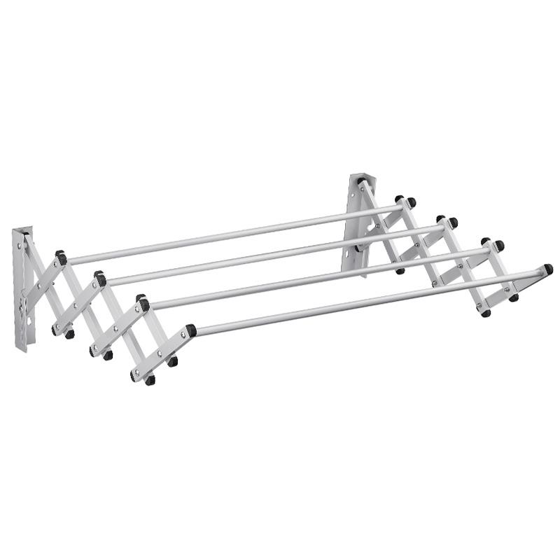 阳台折叠晾衣架伸缩室内晾v晒架外推拉铝合金挂壁晾衣收纳架免打