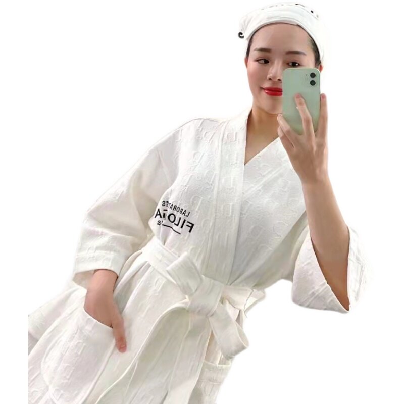 美容院睡袍睡裙裹胸裙开扣u睡衣浴裙/浴袍/浴衣