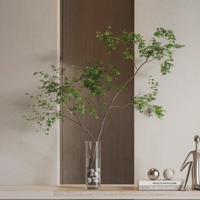 仿真花假花室内客厅桌面仿真绿植鸡爪槭枫树枝R盆栽植物装饰摆件