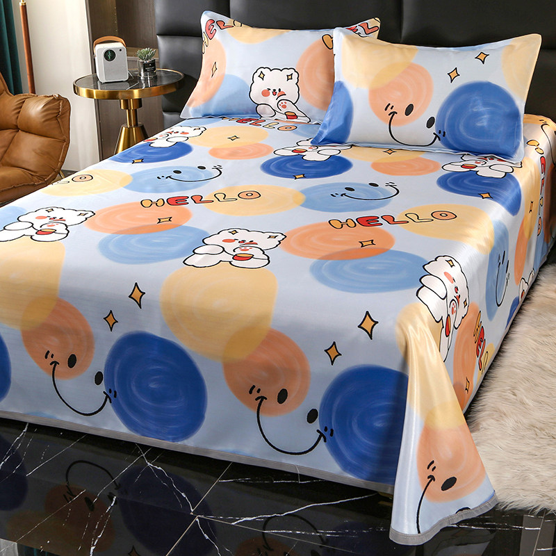 冰丝席三件e套可机洗裸睡款床上空调席单双人夏季床单折叠式软席