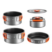 套锅户外锅具便携露q营炊具野外野营烧水壶野炊餐具装 备用品