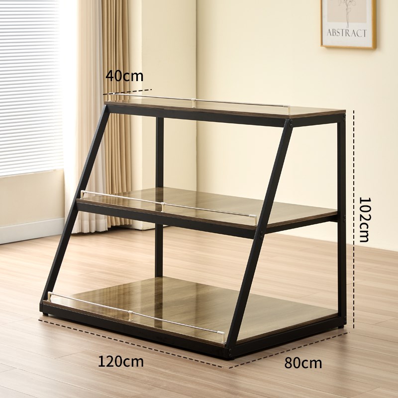 超市牛奶堆头货架展示架粮油米z面饮料促销台钢木陈列架新款斜坡