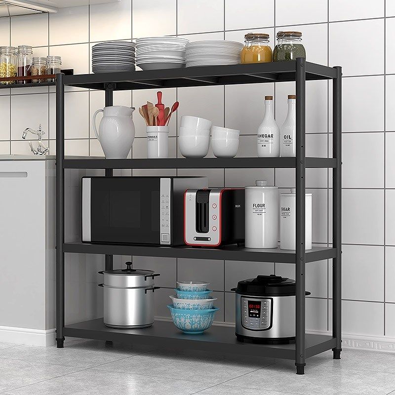 厨房置物架d落地黑色碳钢夹缝整理货架二三四五层微波炉烤箱锅架,厨房/烹饪用具,微波炉置物架,淘宝优惠券,粉丝福利购,淘宝优惠卷