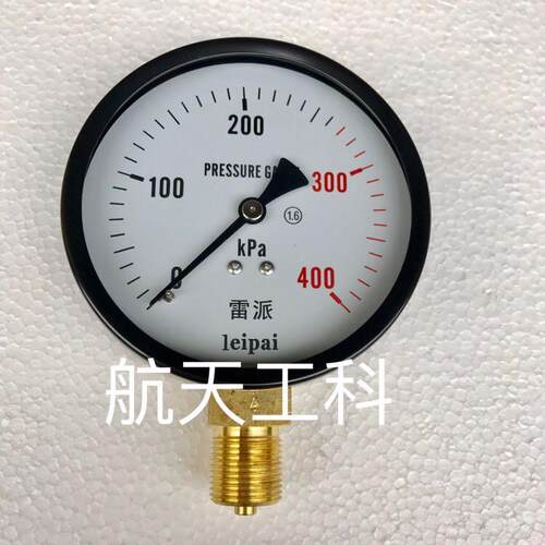 雷派 压力表 Y100 0-400kpa 直径100mm 螺纹M20x1.5 精度1.6级