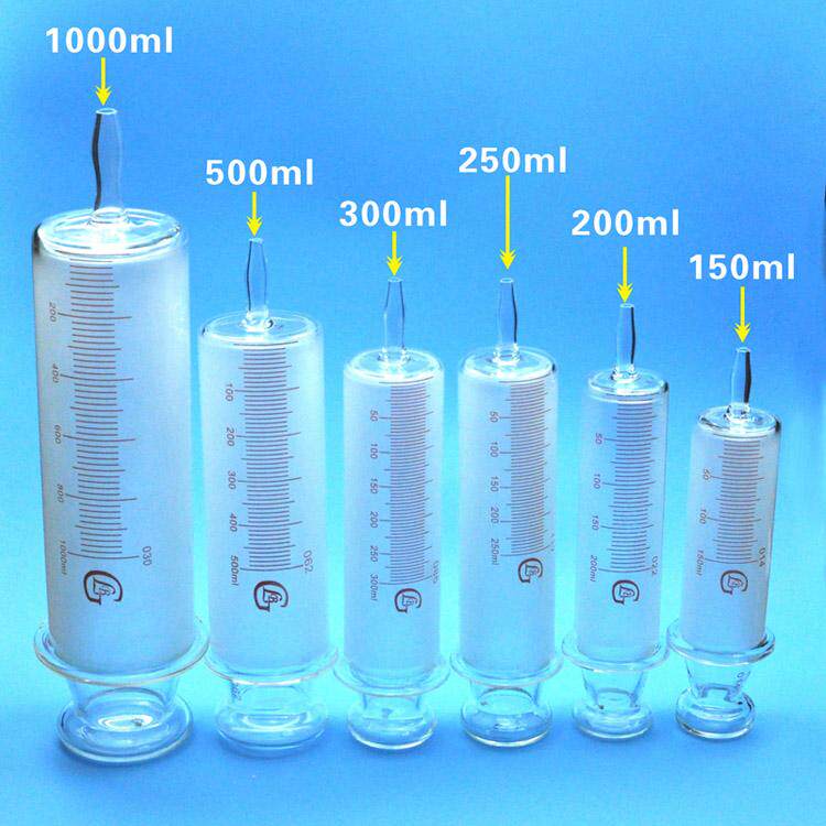 150ml200ml250ml500ml1000ml玻璃针筒针管大口玻璃灌注器浣肠器