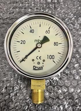 微压计 气压表 膜盒压力表 160mbar 直径100mm 螺纹m20x1.5 y-100