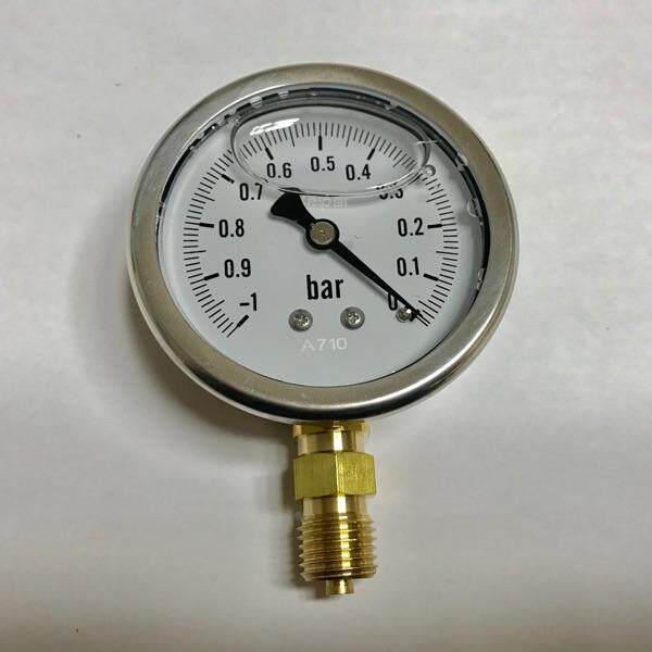 充油型真空负压表 ZN-60 -1~0bar 直径60mm 背后直径61mm 前68mm